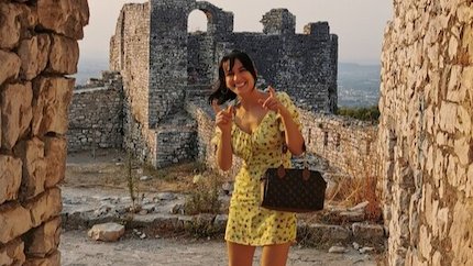 Aferdita Shehu. Castello di Berat, Albania: una veduta panoramica